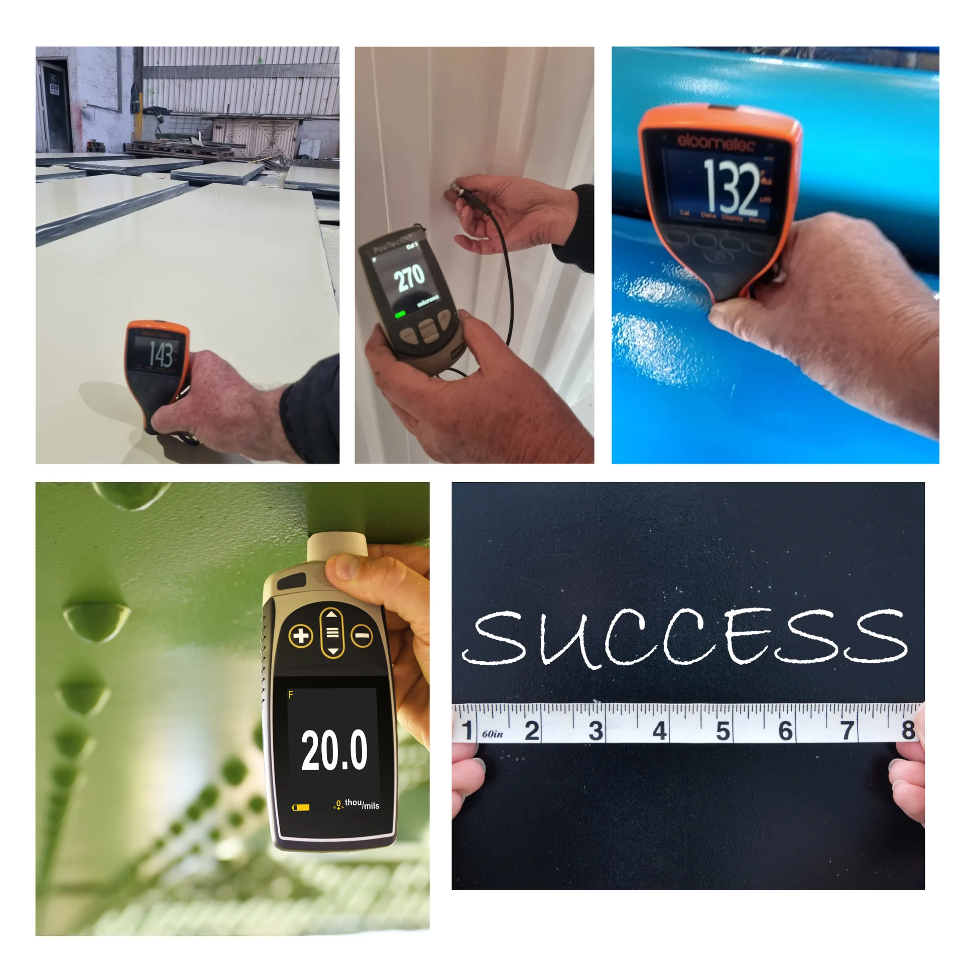Industrial coating inspection and quality assurance testing